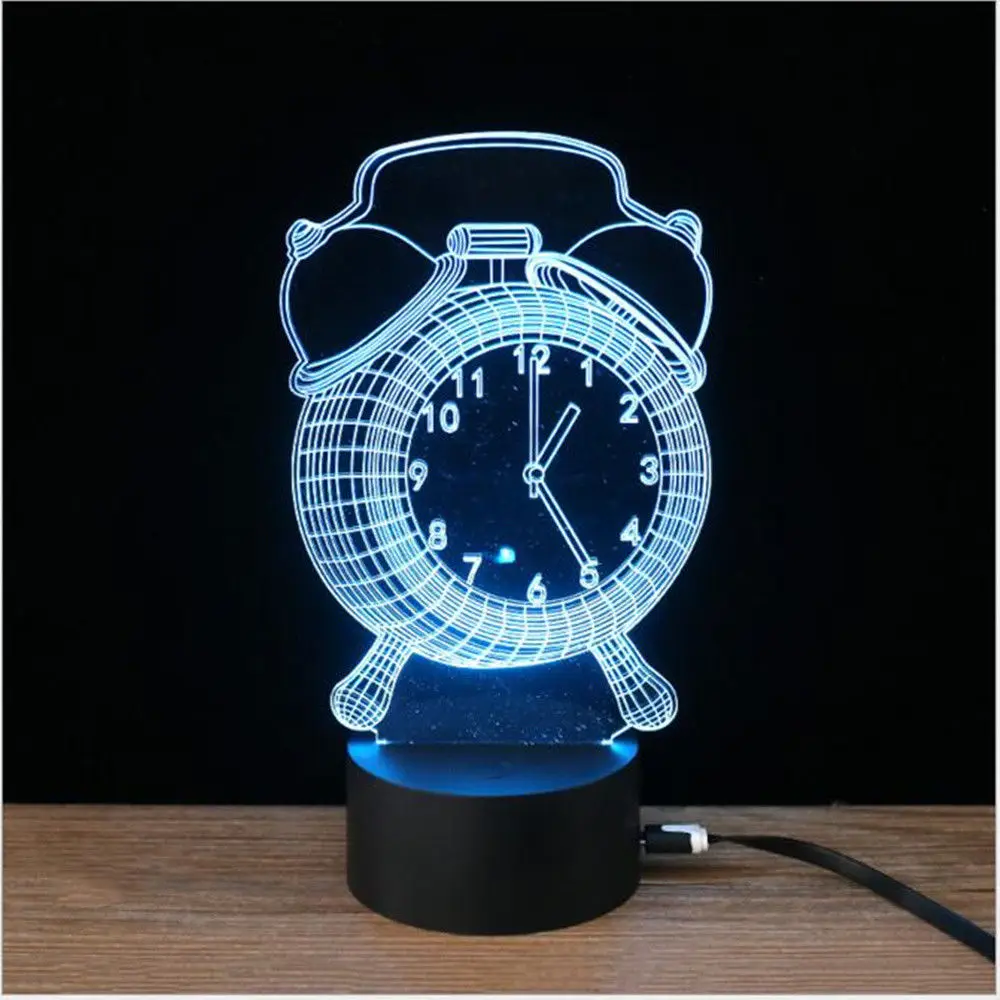 Luminaria освещение ребенок дети подарок для ребенка LED 3D Иллюзия 7 цветов ночник
