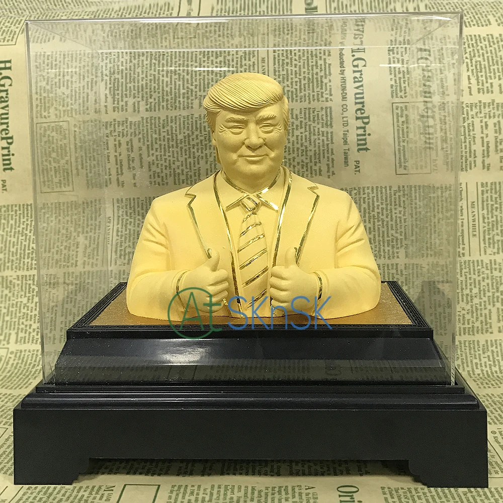1set DHL shipping wholesale sculpture for home gold plated metal crafts Make America Great Again Trump statues decoration | Дом и сад