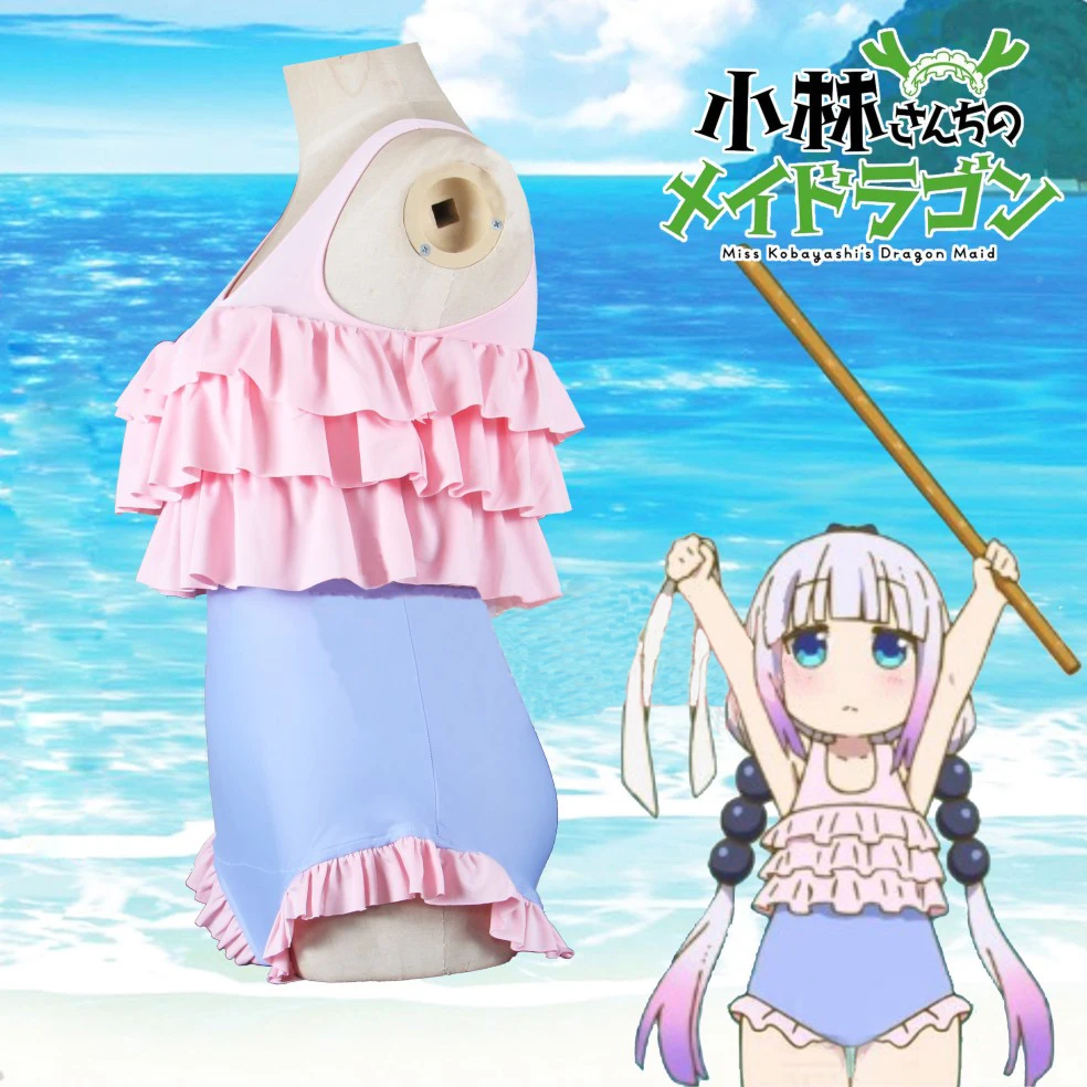 Купальный костюм с аниме Miss Kobayashi's Dragon Maid Kobayashi chi no maid dragon Kanna летний пляжный