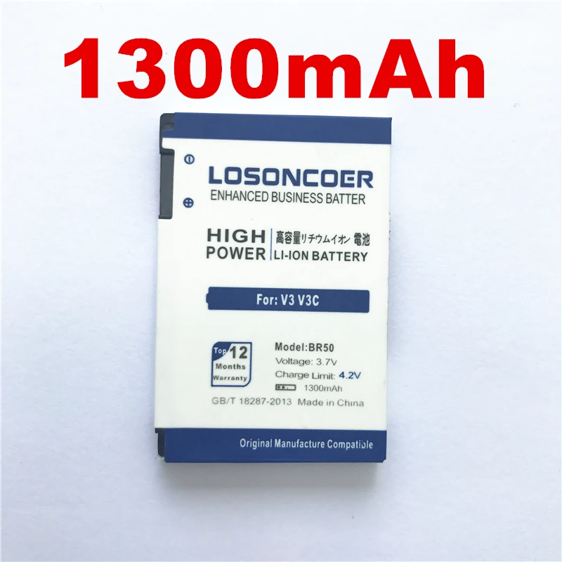 losoncoer 1300 мА/ч, BR50 Батарея для Motorola Droid RAZR V3IM V3 V3i V3c V3E V3m V3T V3Z pebl U6 Prolife 300 500 батареи