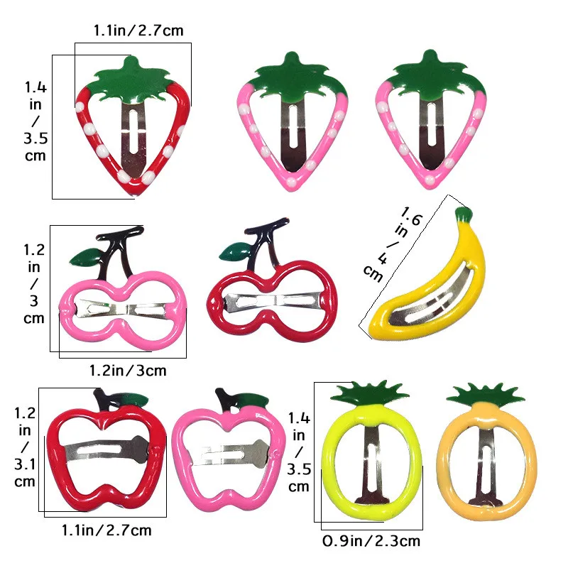 6 шт./компл. корейский заколки для волос зажим девочек фруктовые клубничным и