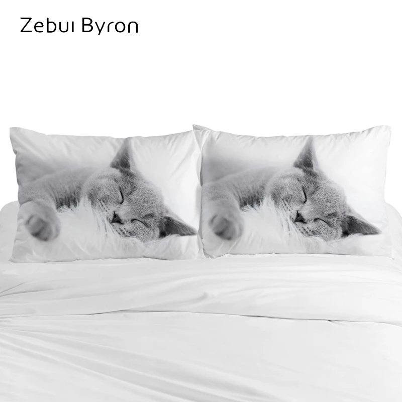 

3D HD Чехол на подушку под заказ, Чехол на подушку 50x7 0/50x7 5/50x80, декоративная наволочка на подушку, животное для сна, кот, постельное белье для де...
