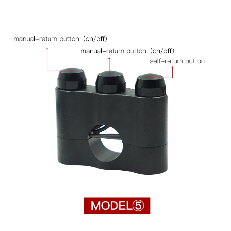 Black 5 CNC алюминий 7/8 ''22 мм мотоциклетные переключатели на руль крепление переключатель для рога фар Противотуманные включение/выключение света кнопка запуска сброса - Цвет: Black 5