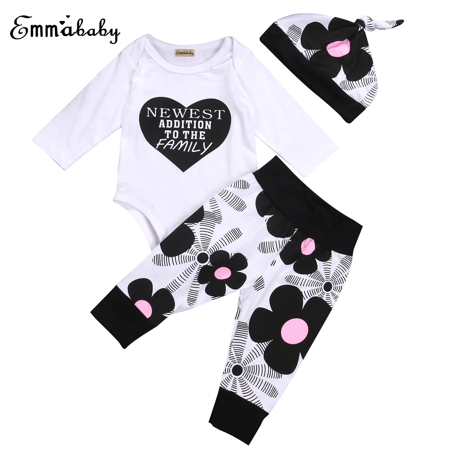 Комплект одежды из 3 предметов для новорожденных мальчиков и девочек комбинезон