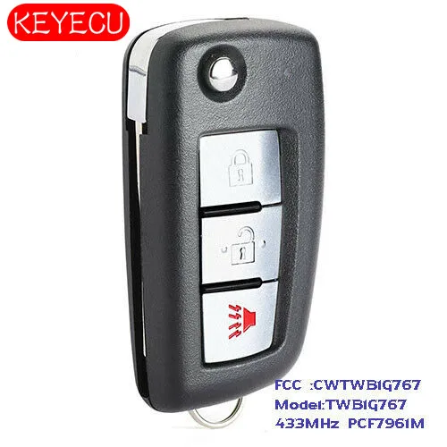 Брелок Keyecu с дистанционным управлением для послепродажного рынка 3B 433 МГц PCF7961M 2014