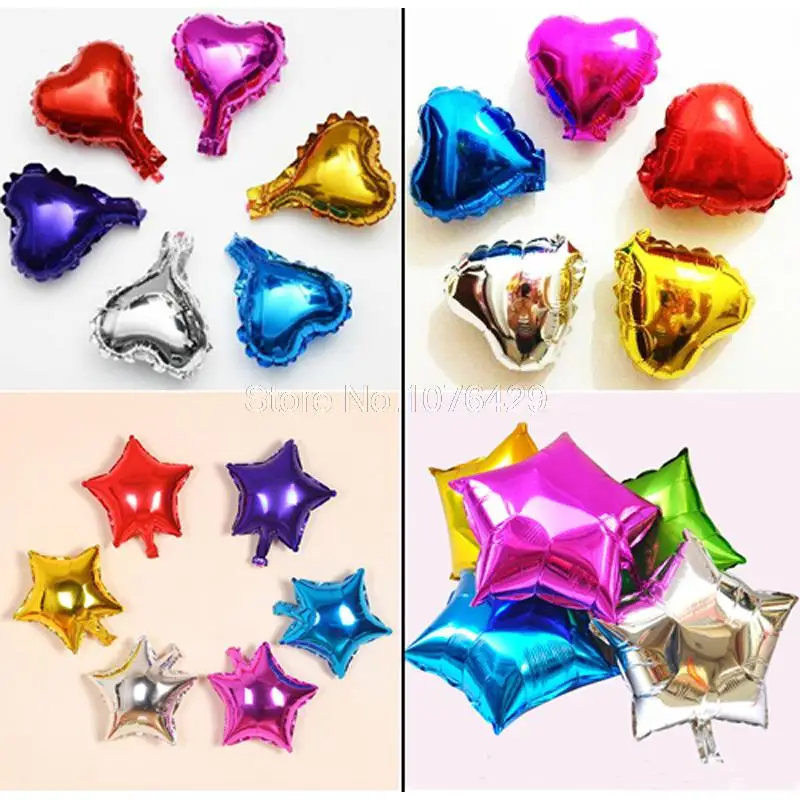 1 шт. 10 дюймов Сердце Звездные воздушные фольгированные шары для свадьбы дня