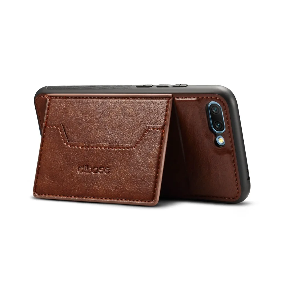 Dibase Brand for Huawei Honor 10 Case Crazy-horse leather PC hard Phone Cases Card Pocket Bracket Back Cover |