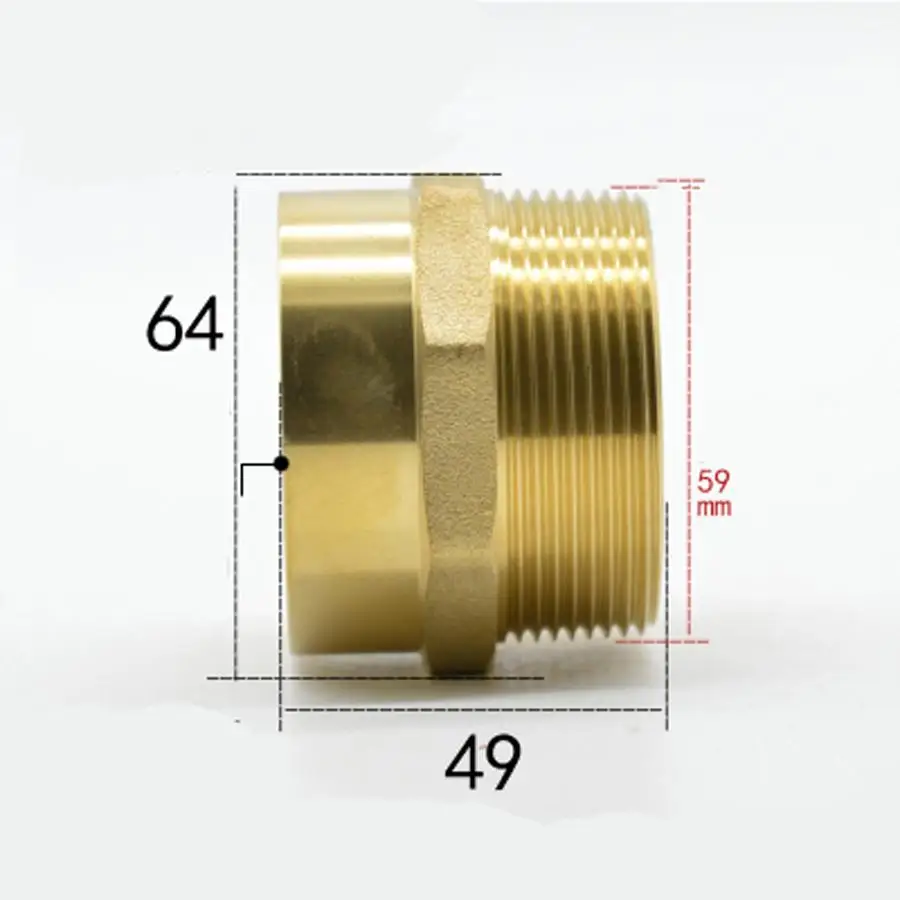 

DN50 G 2" BSPP Male x 54mm Weld Socket Brass Pipe Fitting Coupler Adapter Water Gas Oil