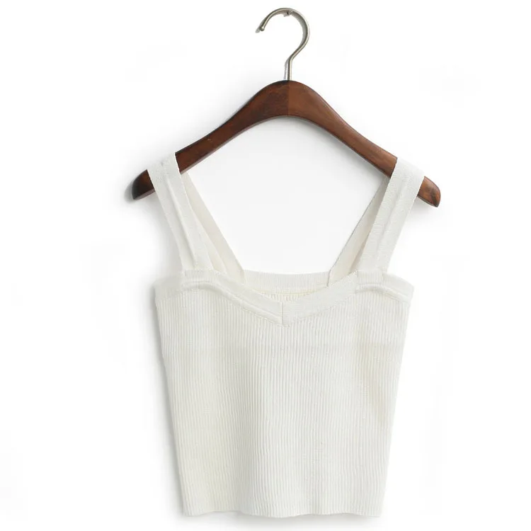 Женский Короткий укороченный топ 4 цвета Летний стиль без рукавов V Croptops фитнес майки короткие обтягивающие жилеты Топ
