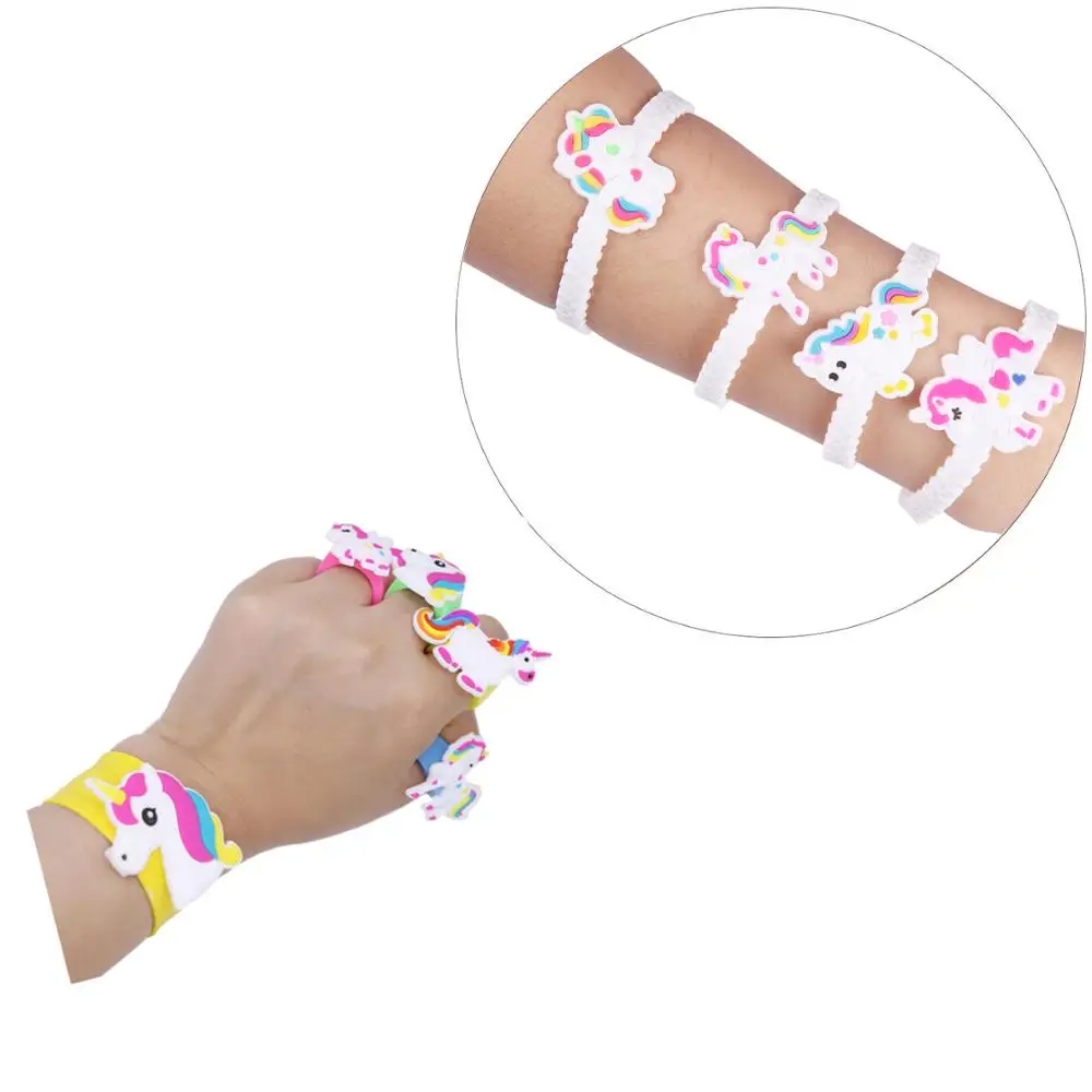 12 шт. светящийся браслет из ПВХ в виде единорога ночной мультяшный спортивный