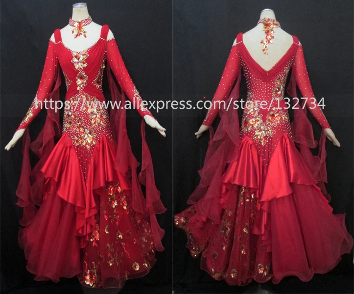 

High Quality! rhinethone purple ballroom dance competition dresses ballroom dresses woman waltz dance dress standard Dress