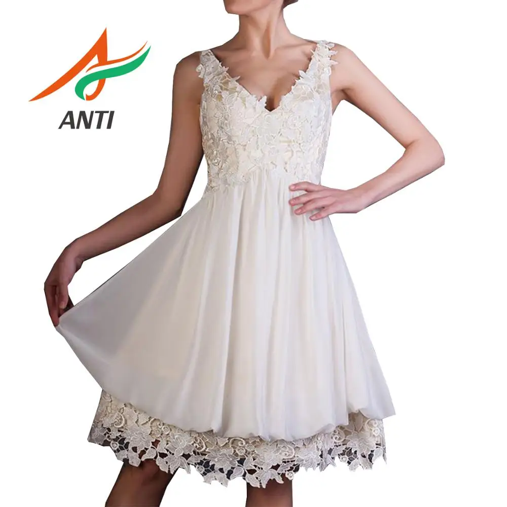 Elegant V Neck Chiffon Short Graduation Dresses 2019 Charming Appliques A-Line mezuniyet elbiseleri ajax tenue | Свадьбы и торжества