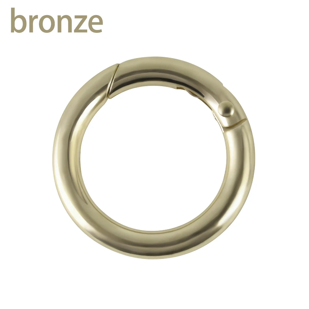Bronze 5 шт. круглый карабин пружинные защелкивающиеся зажимы крюк брелок кольцо для ключей на Рюкзак Пряжка 28 мм защелкивающиеся зажимы для сумки одежда - Цвет: Bronze