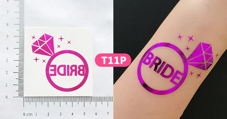 10 шт ярко-розовый жениха с принтами "Отряд команда надпись «Bride Tribe» Мужской взрослый Bachelotette вечерние Временная тату-наклейка для свадьбы свадебный душ - Цвет: 11