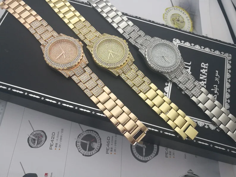 Женские наручные часы золотые под платье женские с кристаллами и бриллиантами