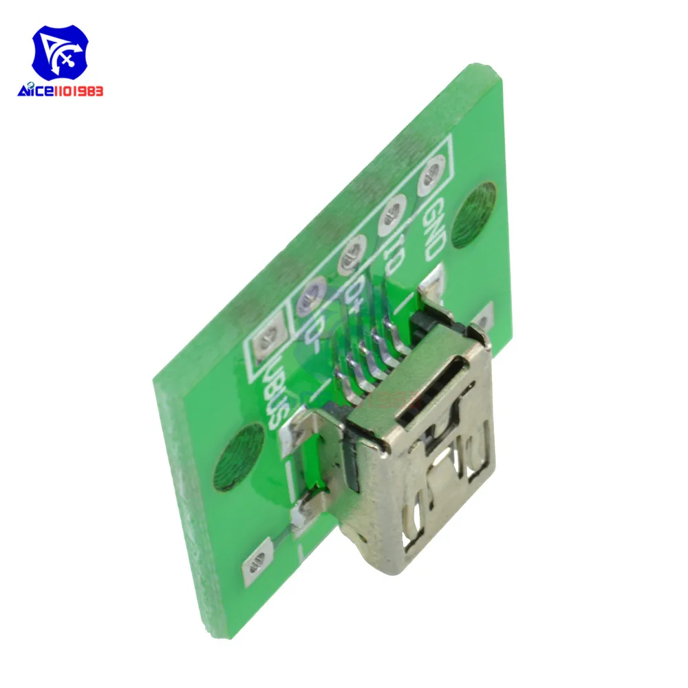 10 шт. мини USB адаптер DIP преобразователь для 2 54 мм печатной платы DIY плата блока