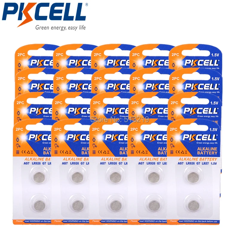 40 шт./20 карт G7 батарейки-монеты для часов 0% Mercury AG7 1 5 V LR57 195 927 LR927 399 395 батарейки |