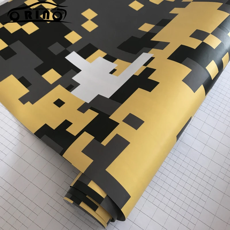 Желтая цифровая камуфляжная виниловая пленка для автомобиля стайлинг без