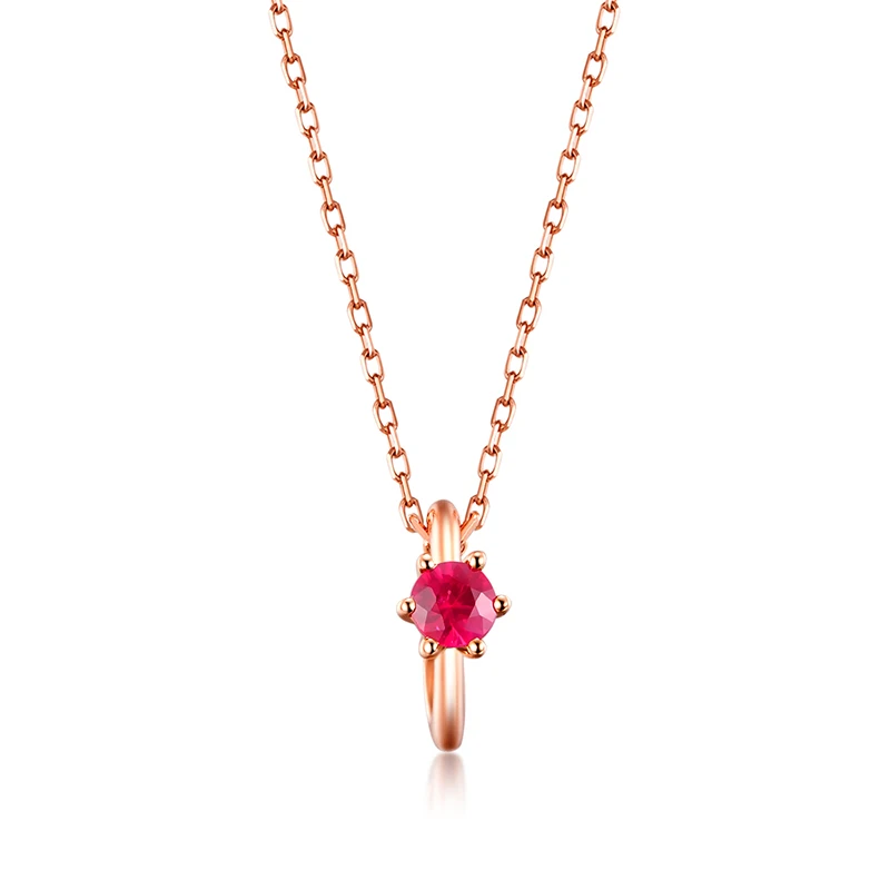 Подвеска ZOCAI Style из серебра 925 пробы с красным Рубином 0 07 карат розовое золото 18 К