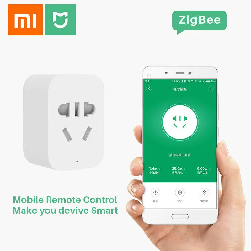 Xiaomi Mi Mijia ZigBee Smart Socket WiFi APP Wireless Control Switches Timer Plug for Android IOS work with home App | Электроника