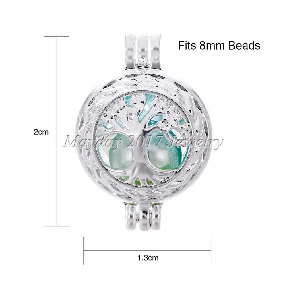 10 шт. яркие серебряные бусины из сплава в форме Древа Жизни клетка открытый