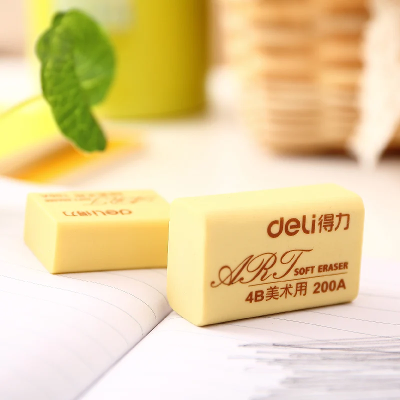 

5Pcs Soft Yellow Color Rubber Pencil Eraser School Exam Students Home Study Draw Art Class 4B 200A Office Design Sketch 7535
