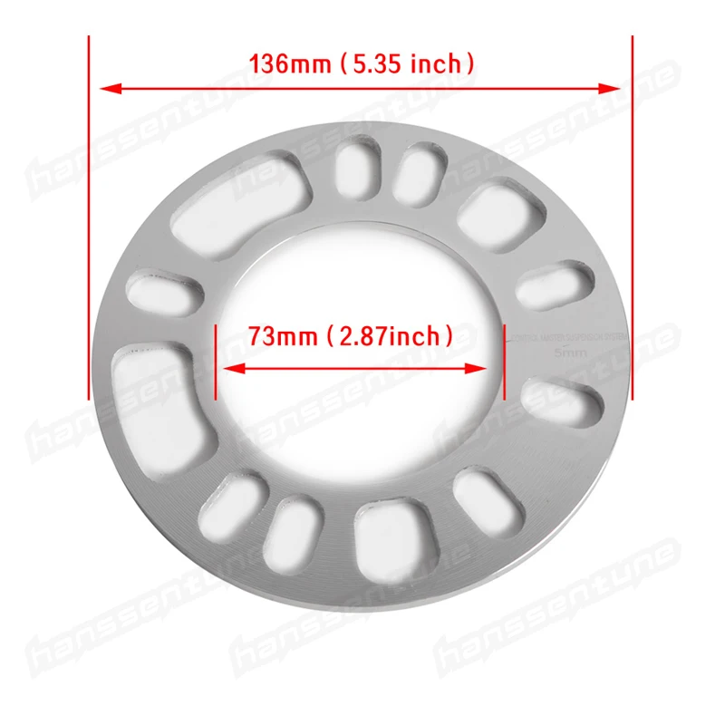 HANSSENTUNE 2PCS Universal Wheel Spacer Adaptor Shims Plate Alloy Aluminum 4/5 Stud 5MM 4x100 4x108 4X114.35x100 5x112 5x114.3 | Автомобили