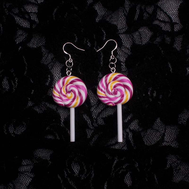 Милые серьги подвески в виде леденцов женские новые сладкой сливы детстве