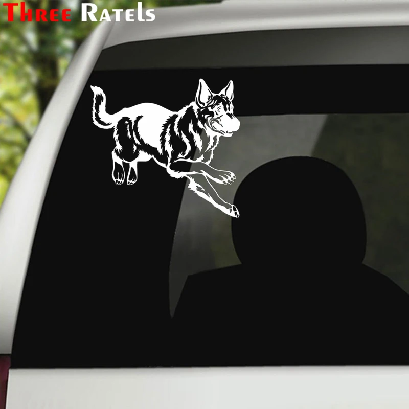 Three Ratels TZ 1019 16.1*15см 1 4шт немецкая овчарка в машине прикольные виниловые наклейки