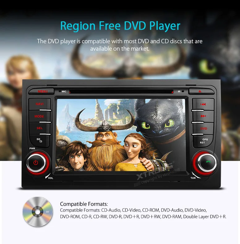XTRONS " HD цифровой Сенсорный экран DAB+ Canbus gps автомобильный dvd плеер с навигацией плеер радио для Audi A4/S4/RS4 2002-2008/Seat EXEO