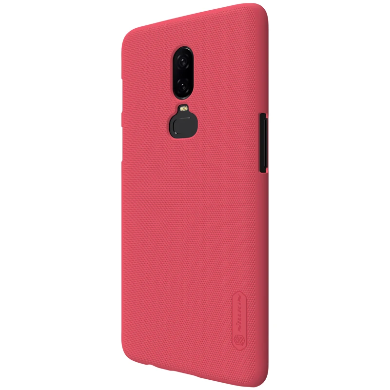 Для Oneplus 6 чехол матовый чехол NILLKIN для Oneplus 6 Чехол твердый пластиковый чехол на заднюю панель для One plus 6 с подарком - Цвет: Red