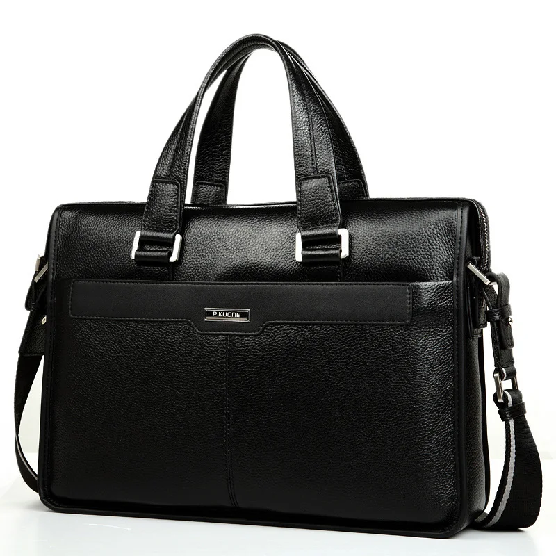 

New Luxury 100% Cow Genuine Leather Business Men's Briefcase Male Shoulder Bag Men's Messenger Bag brand Tote Computer Handbag