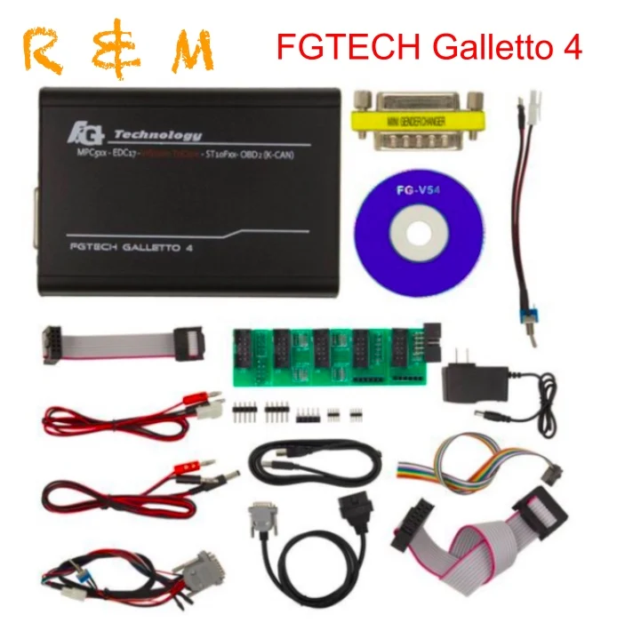 FGTECH Galletto 4 FG Технология MPC5xx EDC17 Infineon Tricor V54 TECH Европейская версия OBD2 ECU программист Функция Tricore|Кабели и