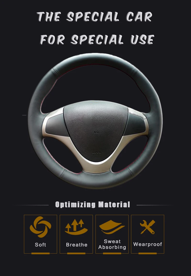 Car Braid On The Steering Wheel Cover for Hyundai i30 2009 2010 2011 Elantra Touring 2010 2011 2012 Auto Wheel Cover Car-styling