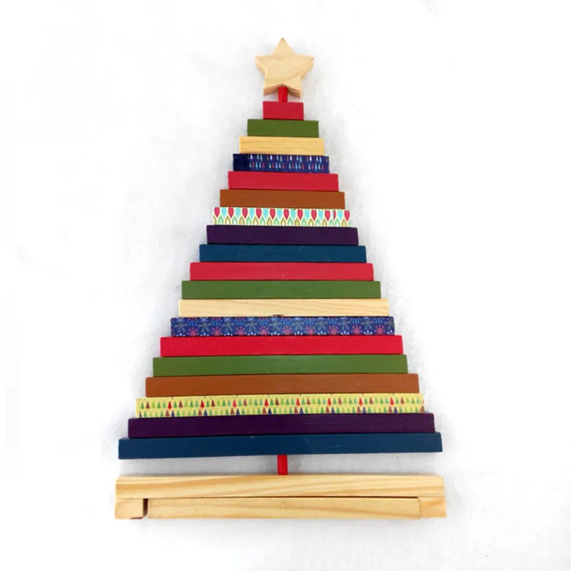 DIY Wooden Christmas Tree Rotating Colorful Creative Home/Shop Holiday Decor Gift | Дом и сад