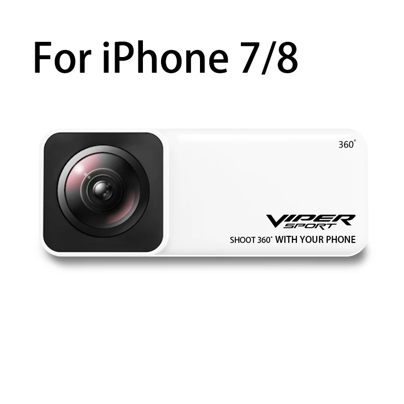 For iPhone 7 8 Viper панорамный объектив 360 градусов захватывающая камера AR VR широкоугольный объектив рыбий глаз panocclip для iPhone X - Цветной: For iPhone 7 8