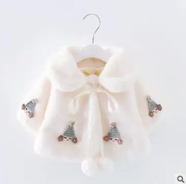 2017 children's winter new clothing 1-2-3 years old girls baby rabbit fur cartoon sweater shawl coat | Детская одежда и обувь