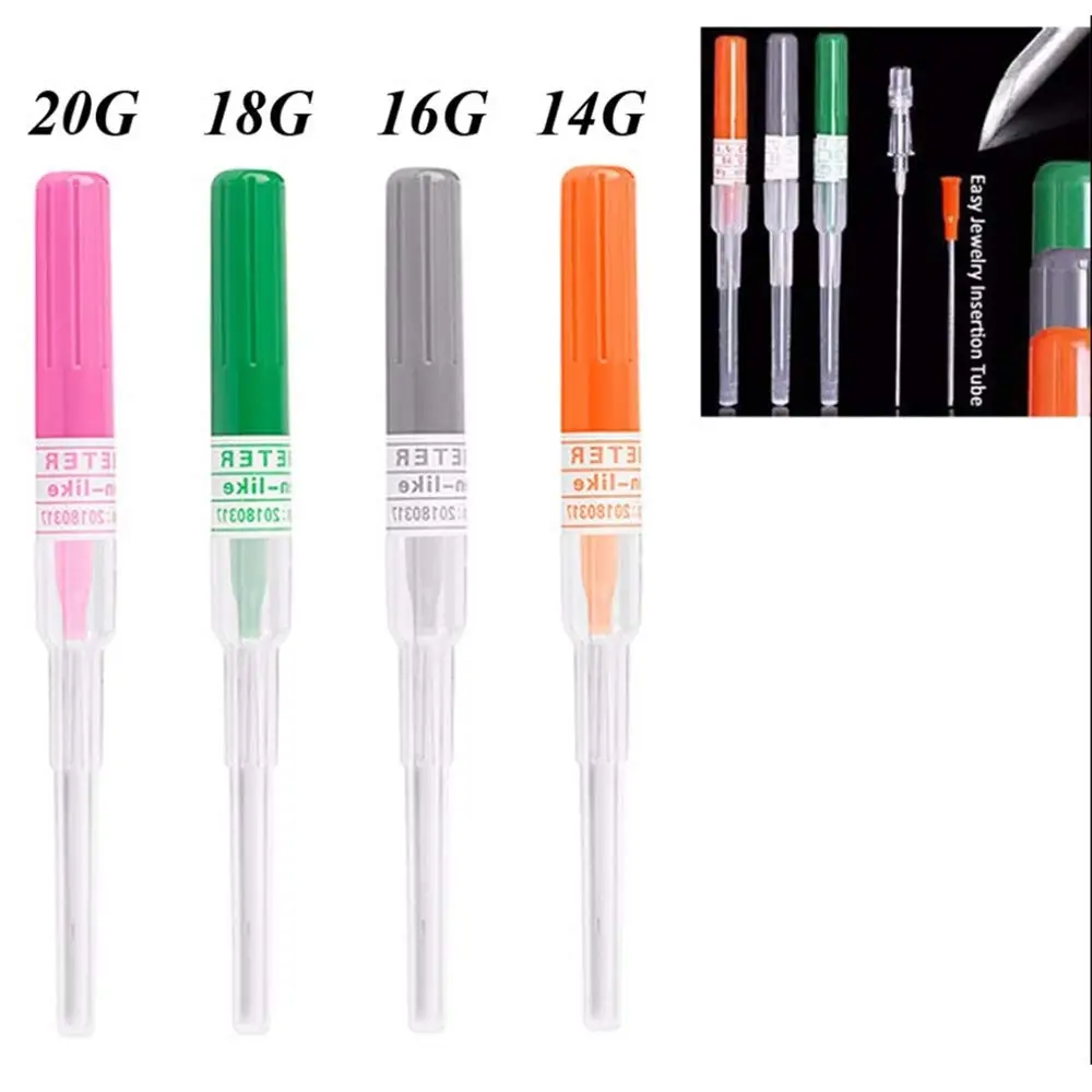 

20PCS Mixed 4 Size Piercing Needles IV Catheter Needles for Piercing Sterilised Body Tattoo Piercings Tool