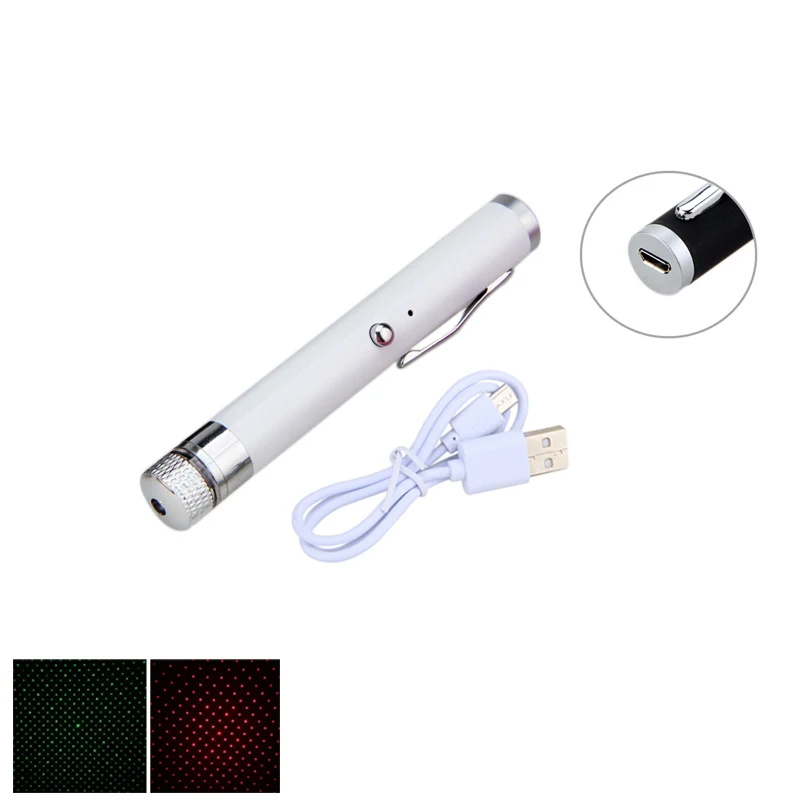 

Перезаряжаемая лазерная указка с USB мощная 5 мВт 532 нм яркий одноточечный Звездный лазер со встроенной батареей