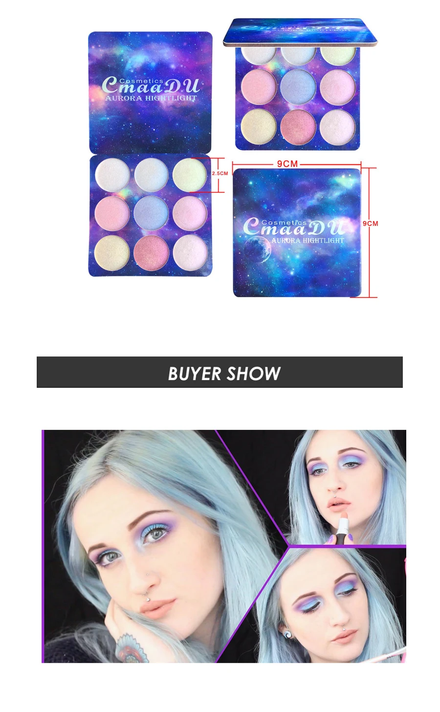 Cmaadu блестящие тени для век pallete paleta de sombra unicorn nude шелковистые гладкие прессованные тени для век Хайлайтер для макияжа Палитра