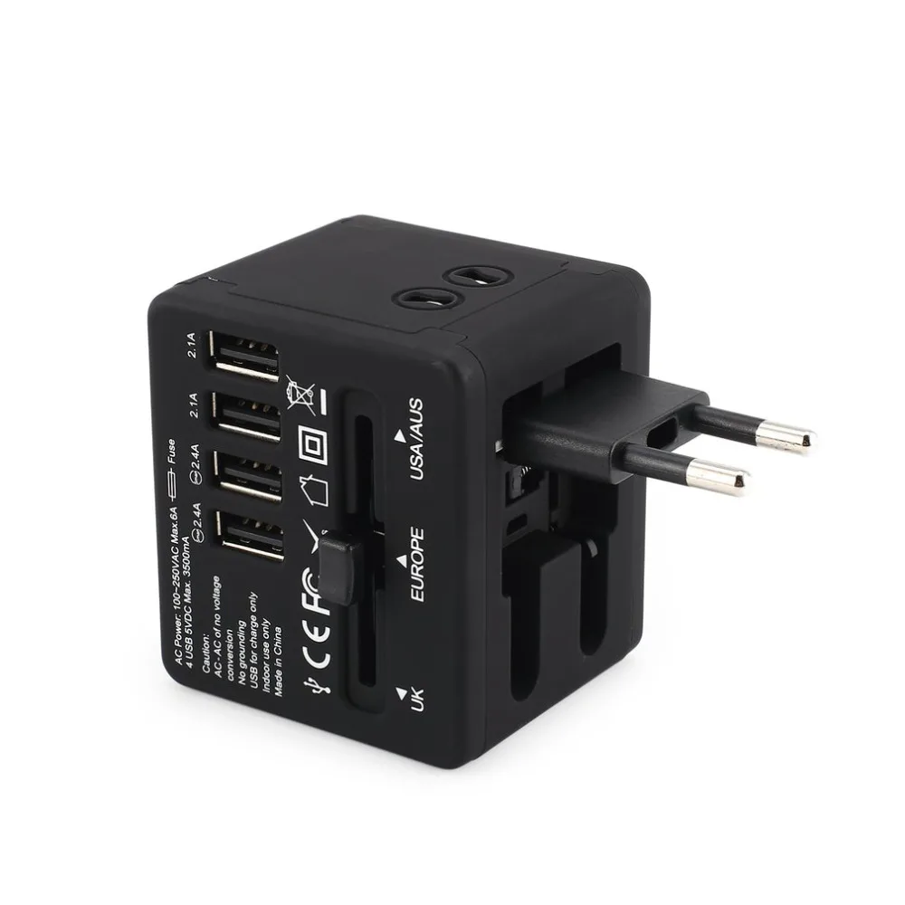 JY-190 4USB Charging Universal Travel Adapter All-in-one International World AC Power Converter Plug 2.1A 2.4A | Обустройство дома