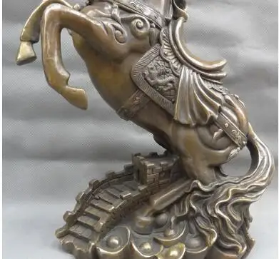 15 &quotкитайские бронзовые богатые Дракон YuanBao вверх скачок Лошадь статуя на