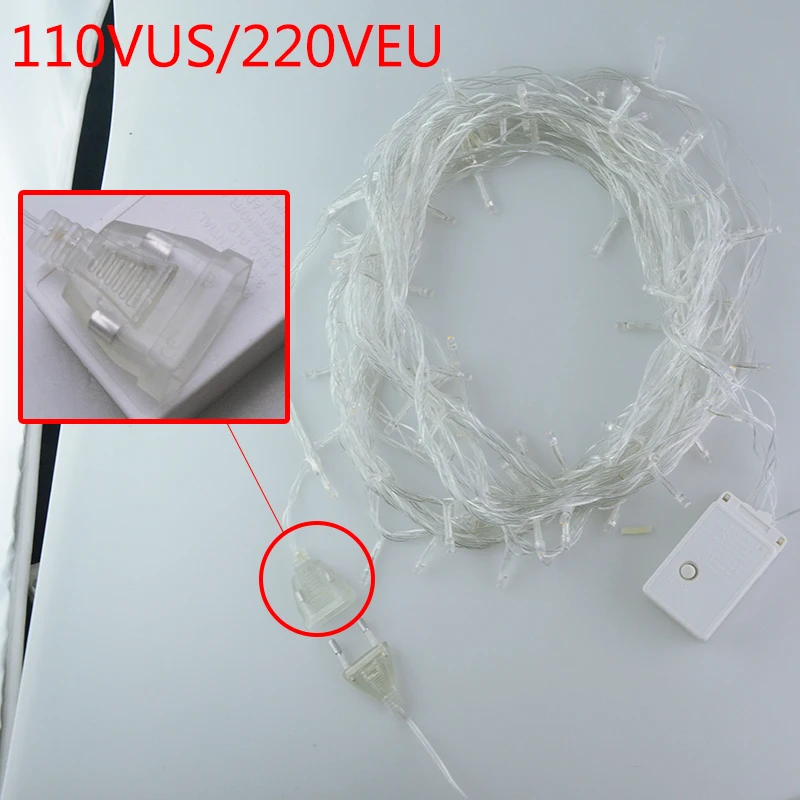 RGB светодио дный светодиодные рождественские гирлянды 10 м 20 м 30 м 40 м 50 м Свадебная вечеринка Рождественская гирлянда сказочные огни Внутреннее наружное украшение освещение