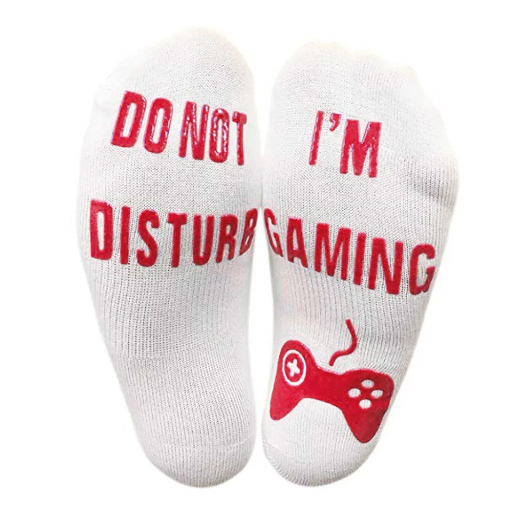 Men Unisex ɽo Not Disturb' Great Gamer Gift Letter Funny Short Socks fashion socksshort men sockscalcetines hombre invierno | Мужская