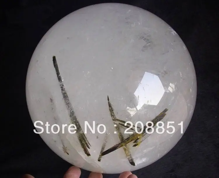39.7LB HUGE NATURAL GREEN HAIR TOURMALINE INCLUSION CLEAR QUARTZ CRYSTAL SPHERE BALL HEALING Wholesales Price Free Shipping | Дом и сад