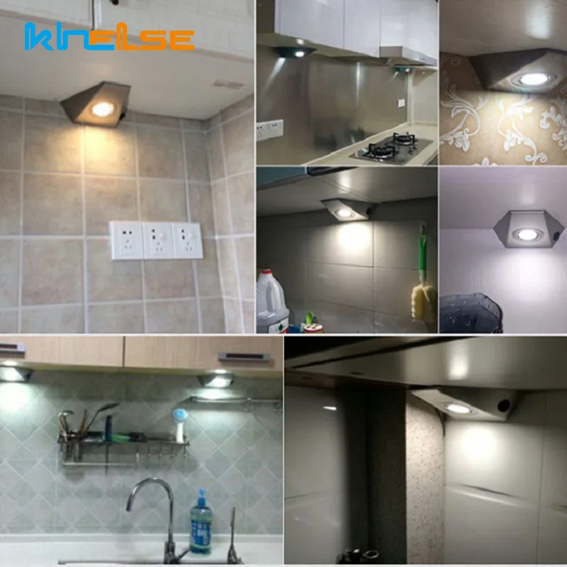 

LED Closet Wall Lights AC12/110/220V Triangle Stainless Steel Under Cabinet Lamps With Switch Cupboard Bathroom Kitchen Lighting