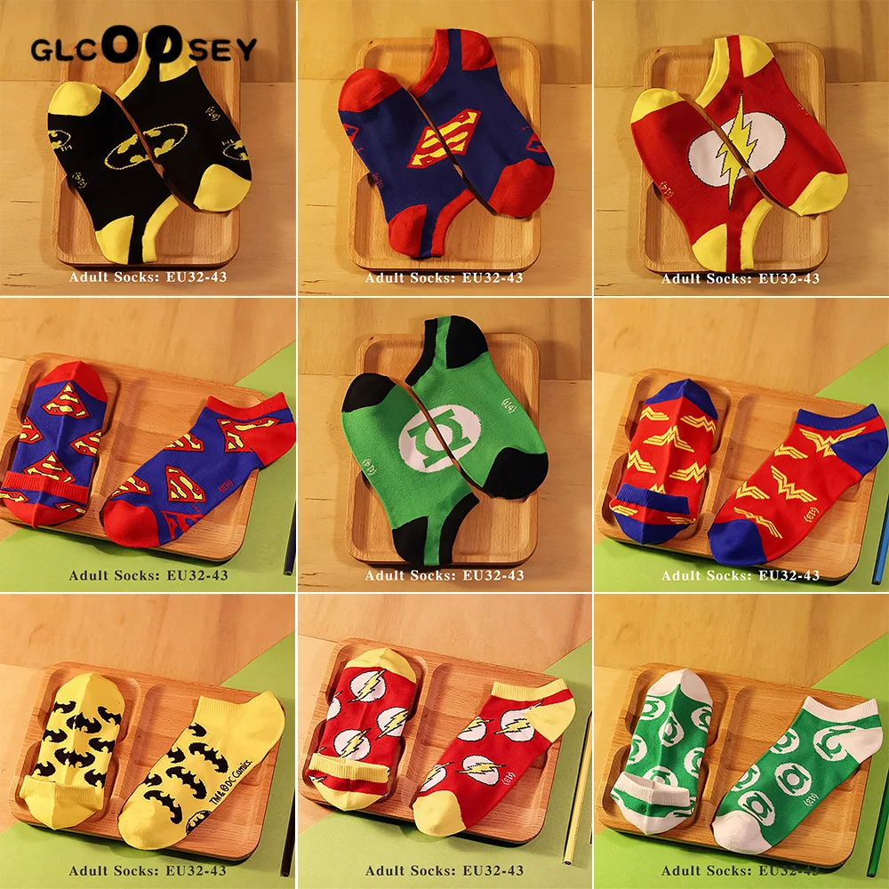 DC мужские носки, хлопковые носки до середины икры, короткие носки, серия Marvel Hero, человек-паук, джокер, супермен, бэтмен, чудо-женщина, вспышка, подарки
