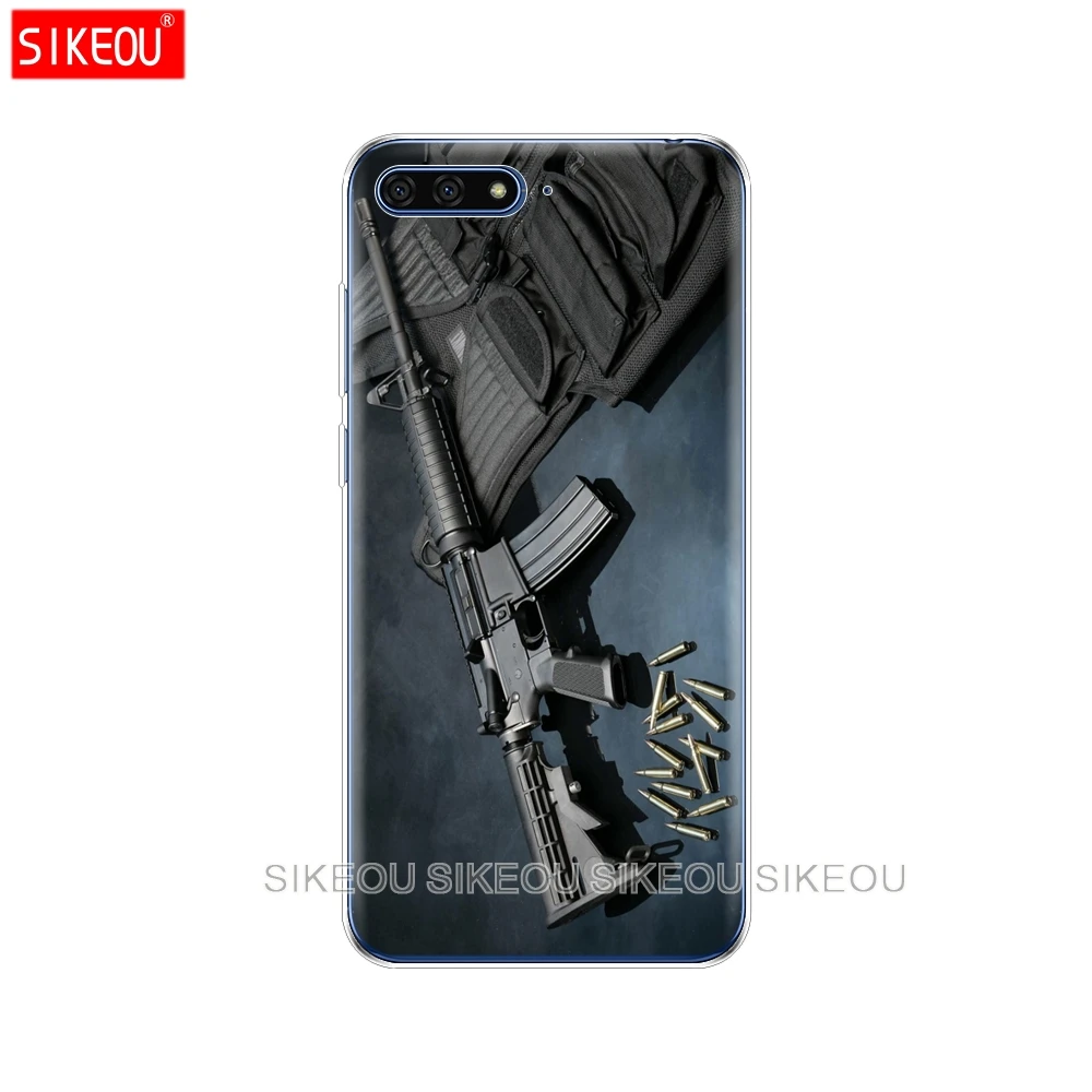 Силиконовый чехол для телефона Huawei Honor 7A PRO 7C Y5 Y6 Y7 Y9 2017 2018 Prime винтовки AR 15