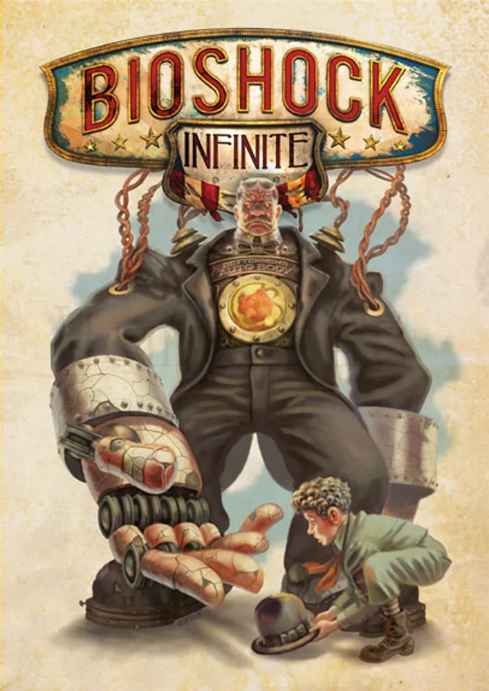 Тёмно-синий BIOSHOCK восхищение плакаты игры настенные принты белая глянцевая бумага яркий цвет четкое изображение украшение дома гостиная - Цвет: Тёмно-синий