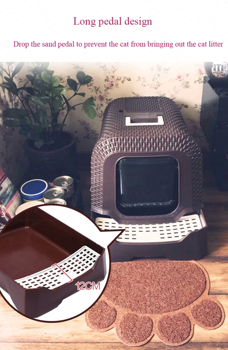 15% Закрытая Коробка для туалета, кошачий Туалет, кошачий Туалет, Дезодорирующий, большой размер, толще, материал под давлением, анти-брызг, педаль с инструментом